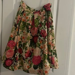 Eliza J formal two piece with crop top and 3/4 length skirt formal prom